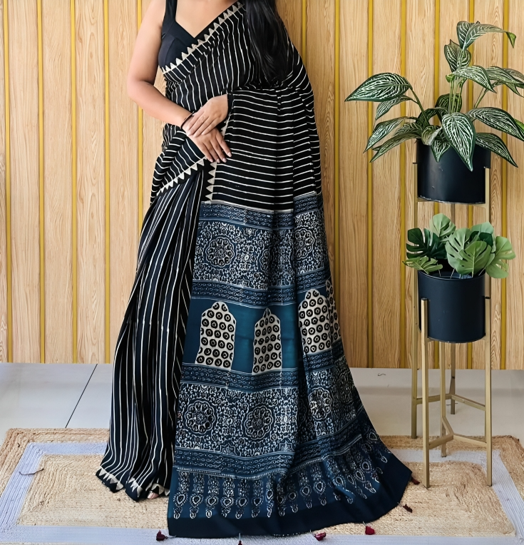 Ajrakh Digital Print on Premium Muslin Fabric