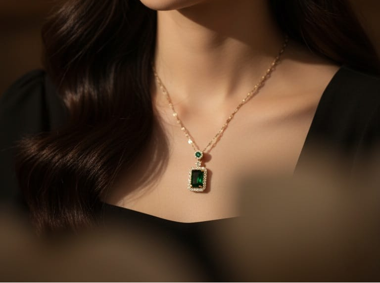 BL-N-108 : Korean Green Stone Necklace