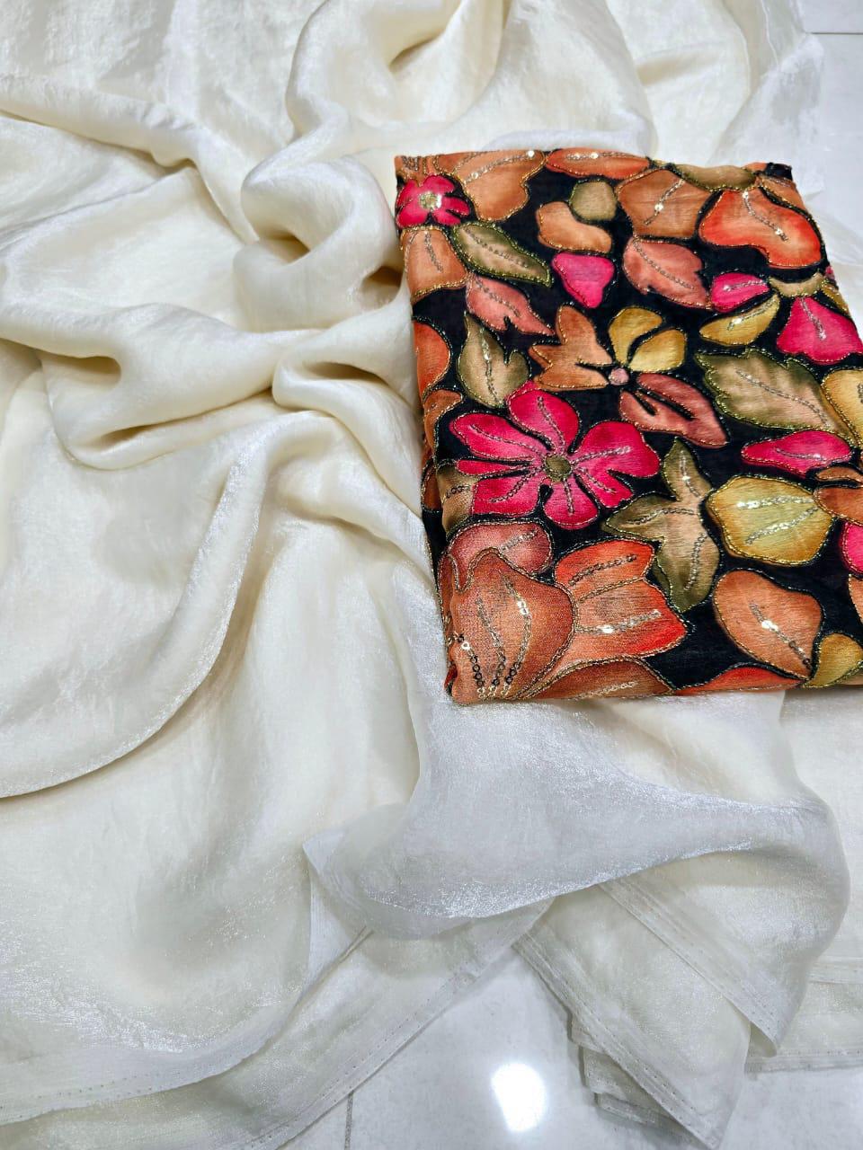 FSD-001:Fendi Satin Dual Shade Saree