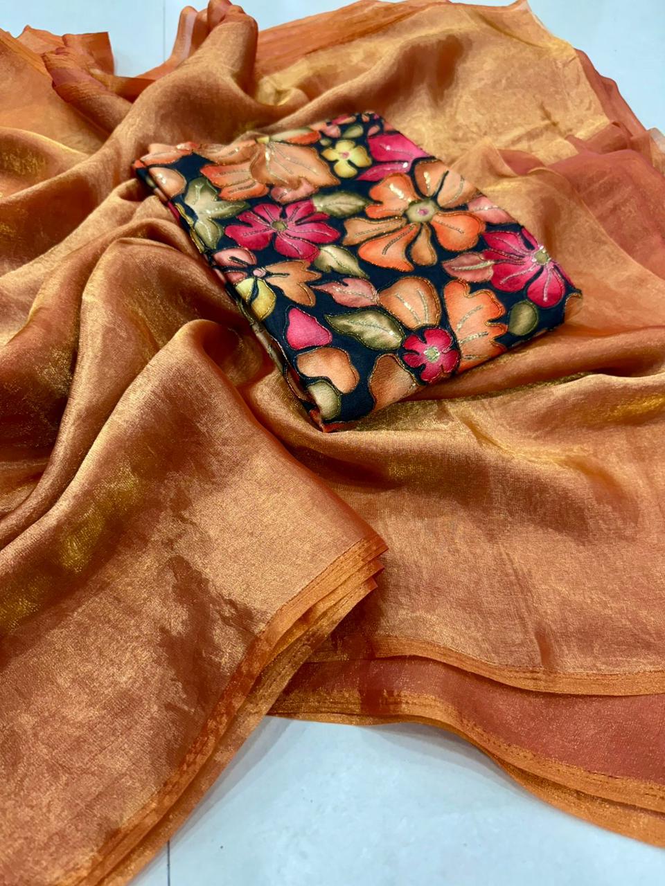 FSD-001:Fendi Satin Dual Shade Saree