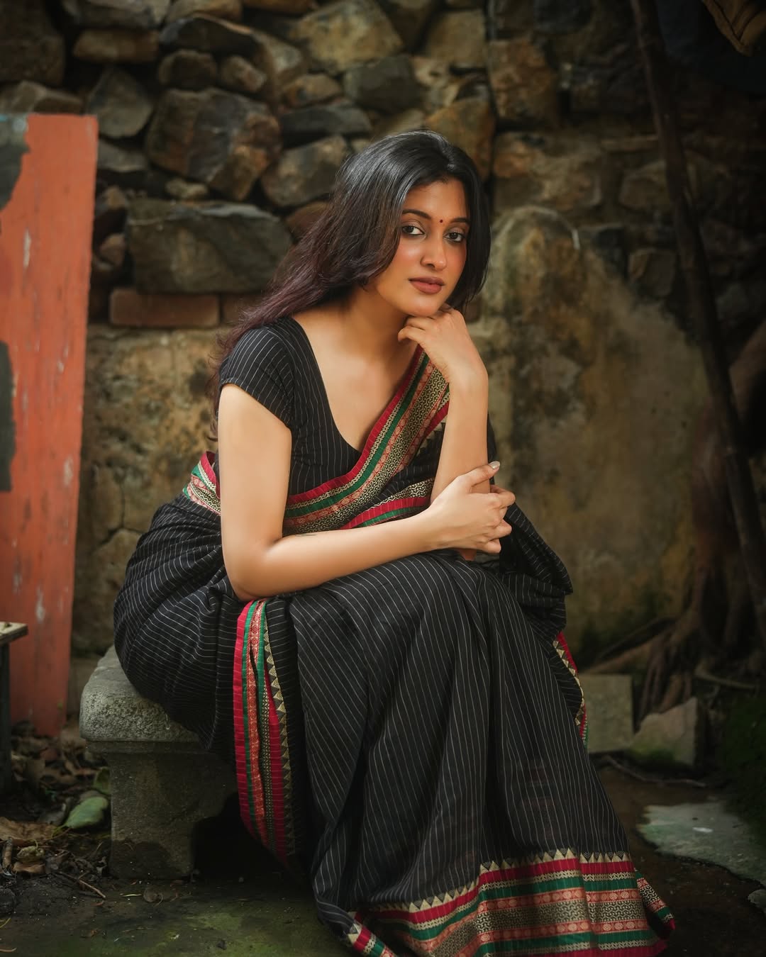 NP-STRIPE-CC: Narayanpeth Drapes Pure Mercerised Cotton with Striped Pallu