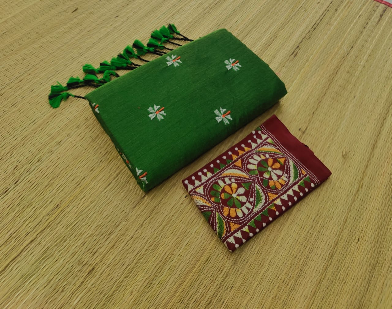 HKC-SS05: Handloom Khadi-Cotton Shiuli Saree