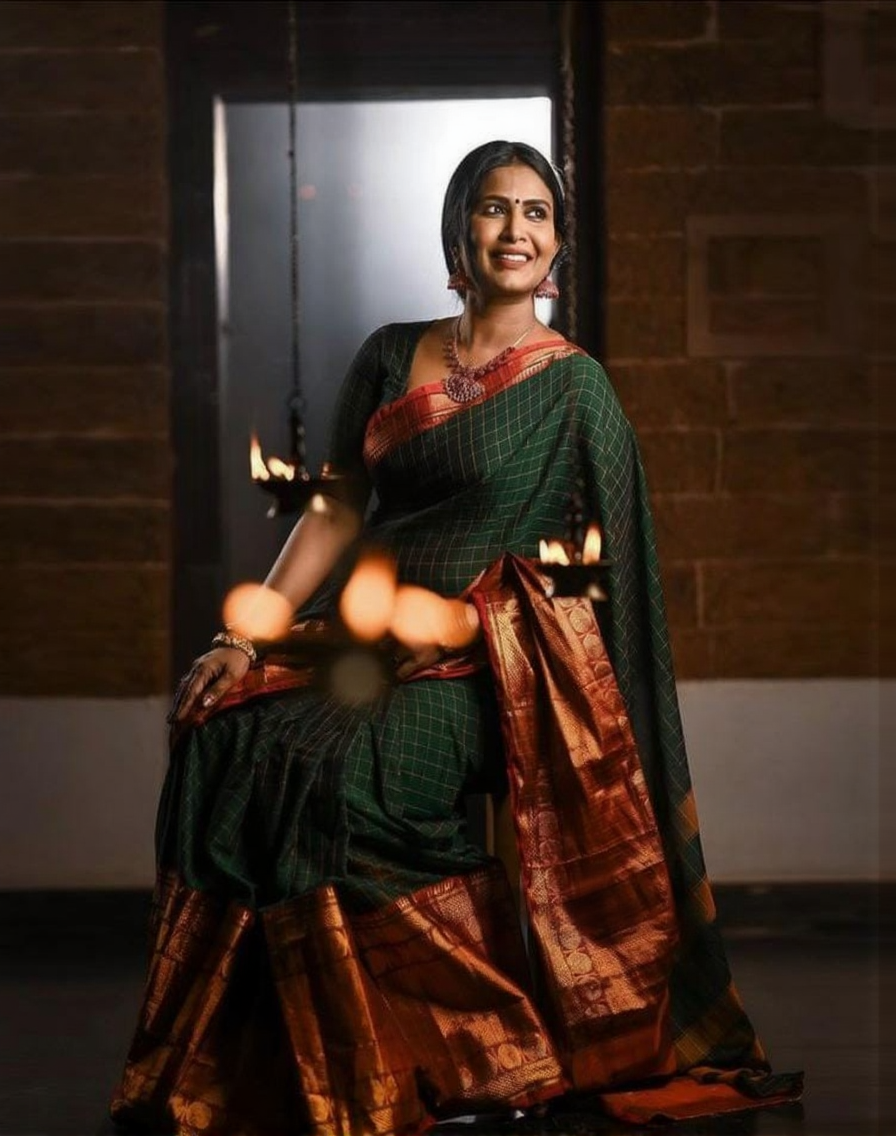 MC-NP-CHK-001: Pure Handwoven mecerise soft cotton narayanpeth sarees