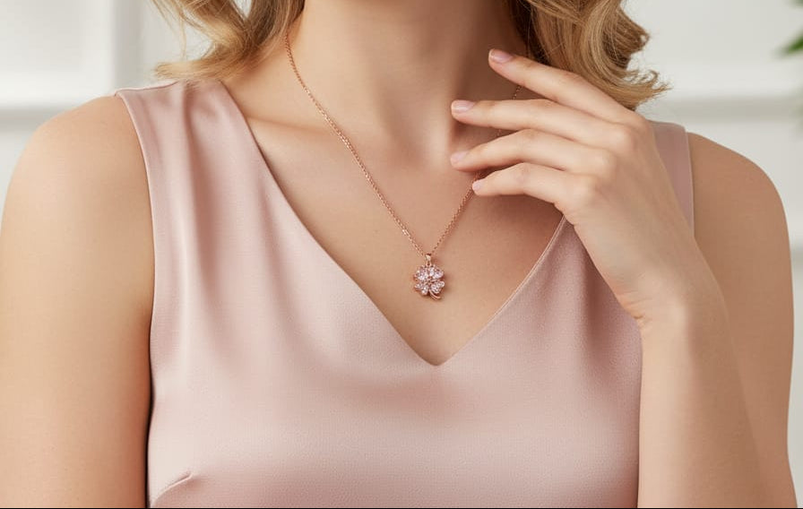 BL-N-115: Rose gold plated necklace