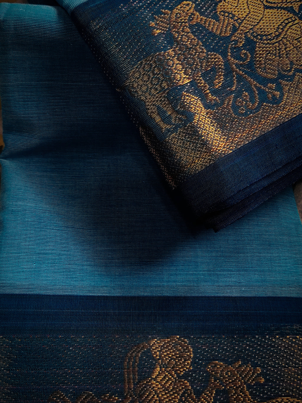 CH-NEERAJA: Sky Blue Chettinad Cotton Saree