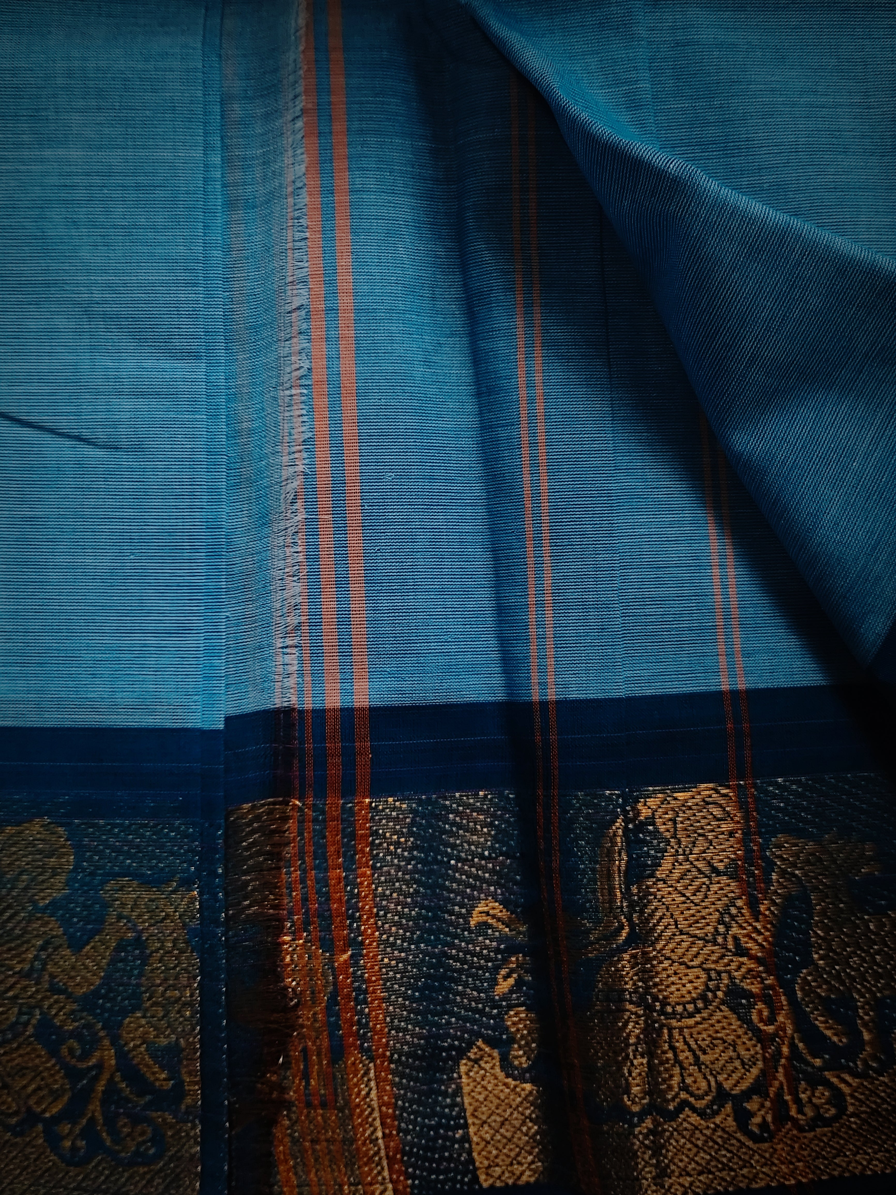 CH-NEERAJA: Sky Blue Chettinad Cotton Saree
