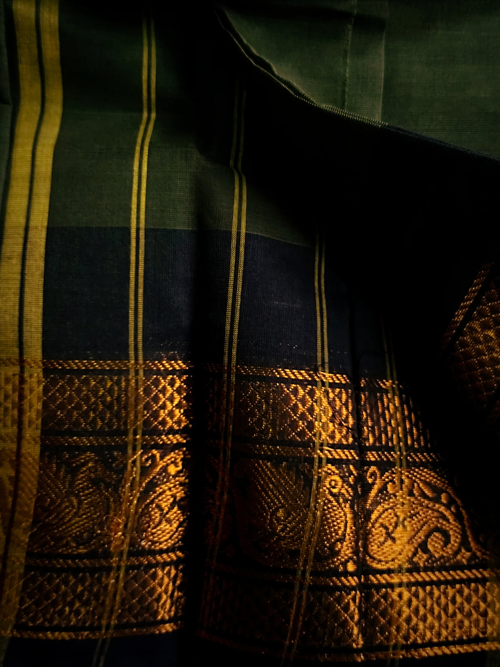 CH-VASU: Olive Green Chettinad Cotton Saree