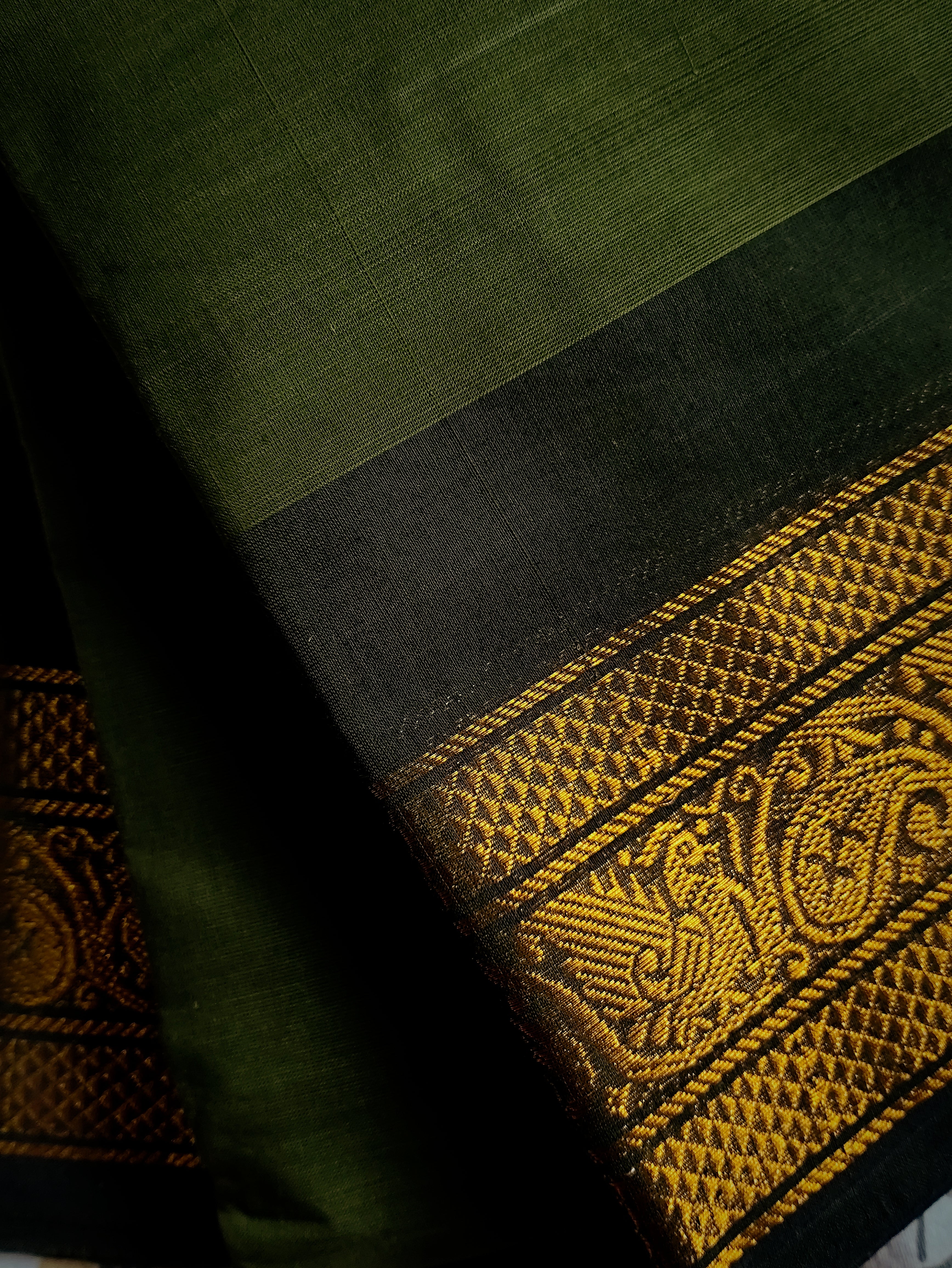 CH-VASU: Olive Green Chettinad Cotton Saree
