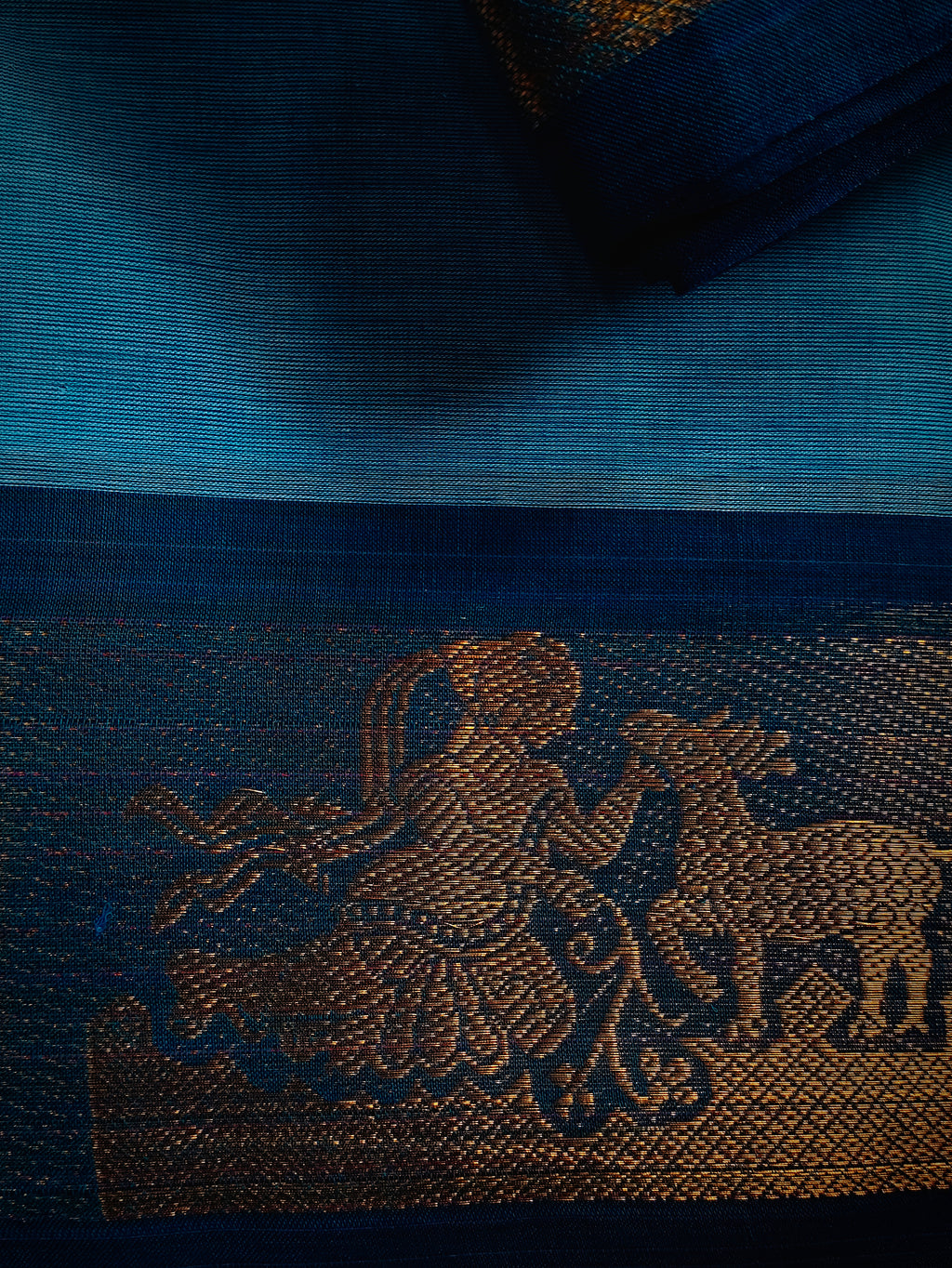 CH-NEERAJA: Sky Blue Chettinad Cotton Saree