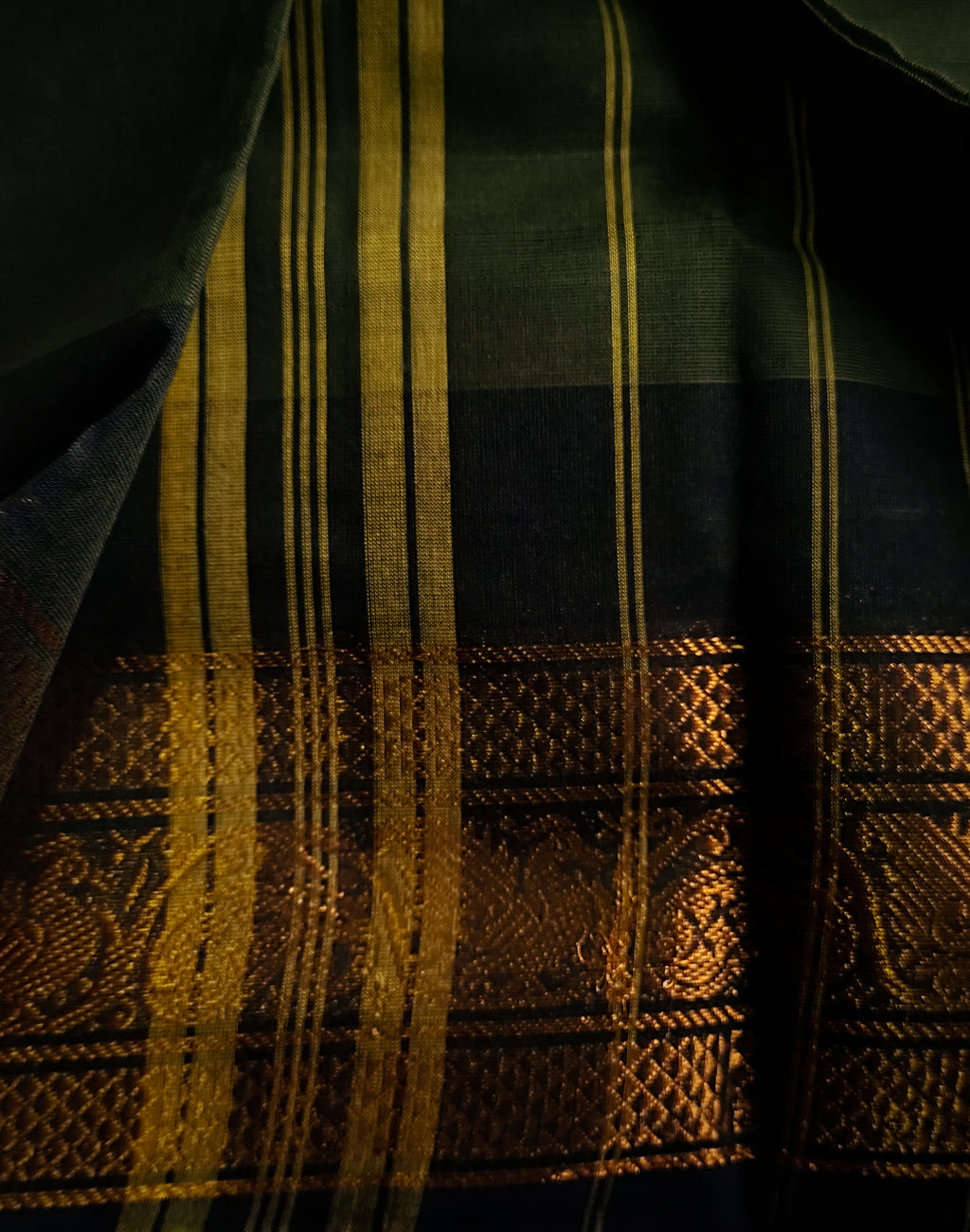 CH-VASU: Olive Green Chettinad Cotton Saree