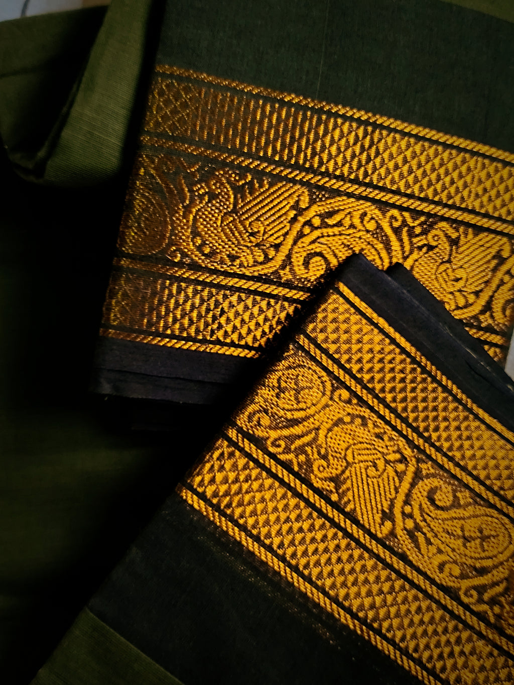 CH-VASU: Olive Green Chettinad Cotton Saree